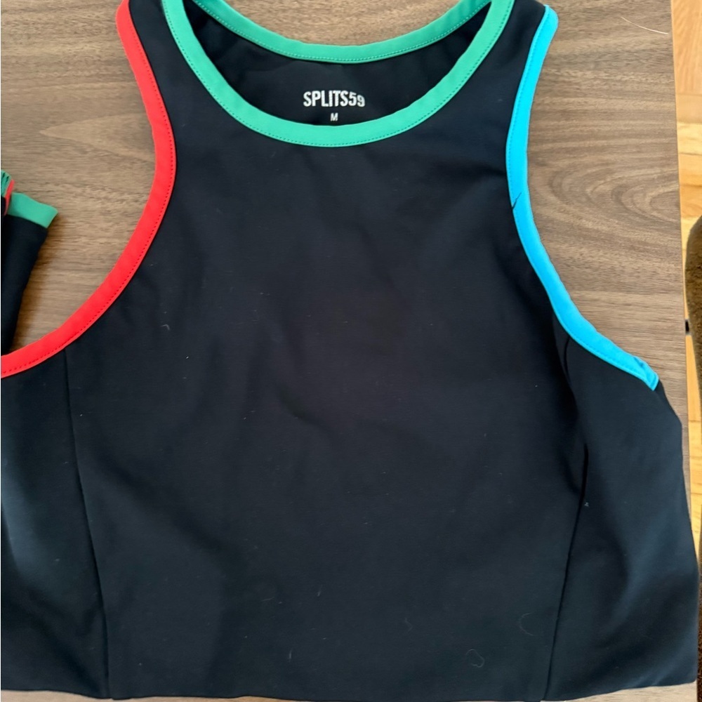 Splits59 Black and Red Sports Bra for Activewear